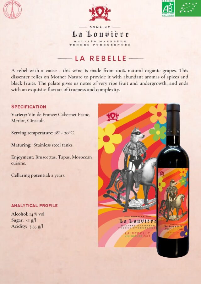 La-Rebelle-2022-eng-pdf.jpg La Rebelle - Cabernet Franc, Merlot, Cinsault , Prantsusmaa, 75cl, 14% vol
