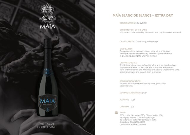 MAĨA BLANC DE BLANCS - EXTRA DRY, Garda DOC, Itaalia, 75cl, 11.5% vol