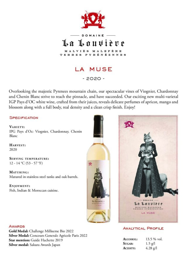 La Muse - IGP Pays D'Oc, Prantsusmaa, 75cl, 13,5% vol